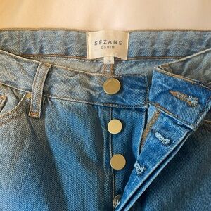 Sezane light wash straight jeans